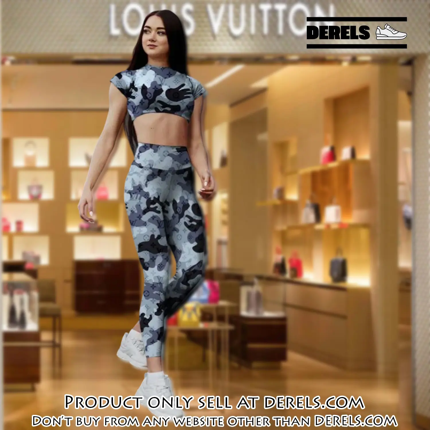 Louis vuitton luxury sportwear combo luxury brand crop top tshirt and legging for women ctl1042 dr2819013